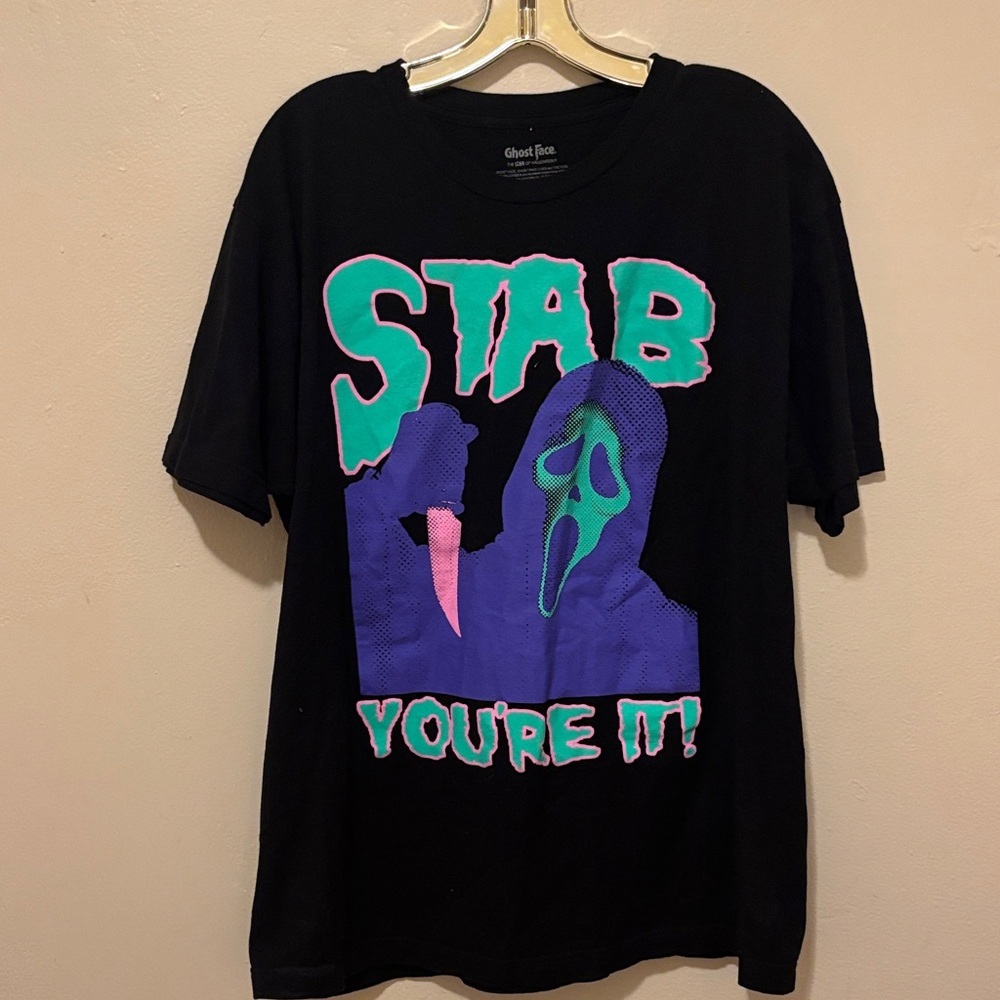 Ghost Face Black Graphic Long Sleeve Tee